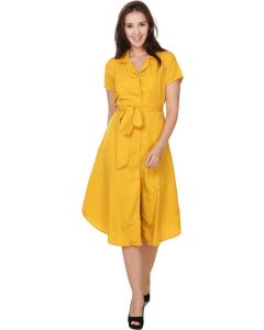 Crease & Clips Women's Shirt Yellow Dress